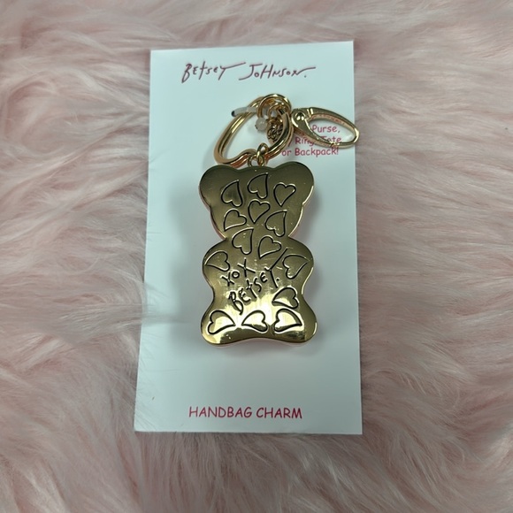 BETSEY JOHNSON PINK GUMMY BEAR BAG CHARM - Picture 2 of 3